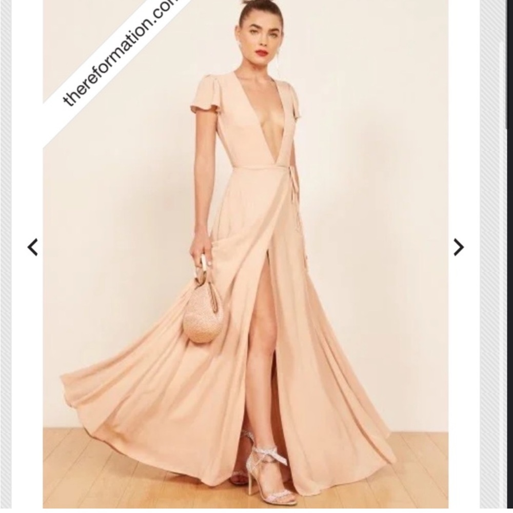 Reformation champagne ROSEY DRESS  Maxi Wrap